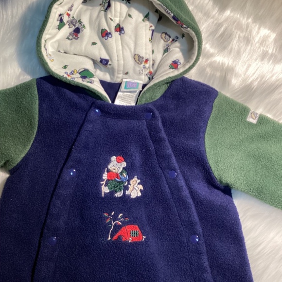 Baby Boy Fleece Winter Pram Suit Jumpsuit Size 6 Months - Picture 2 of 4